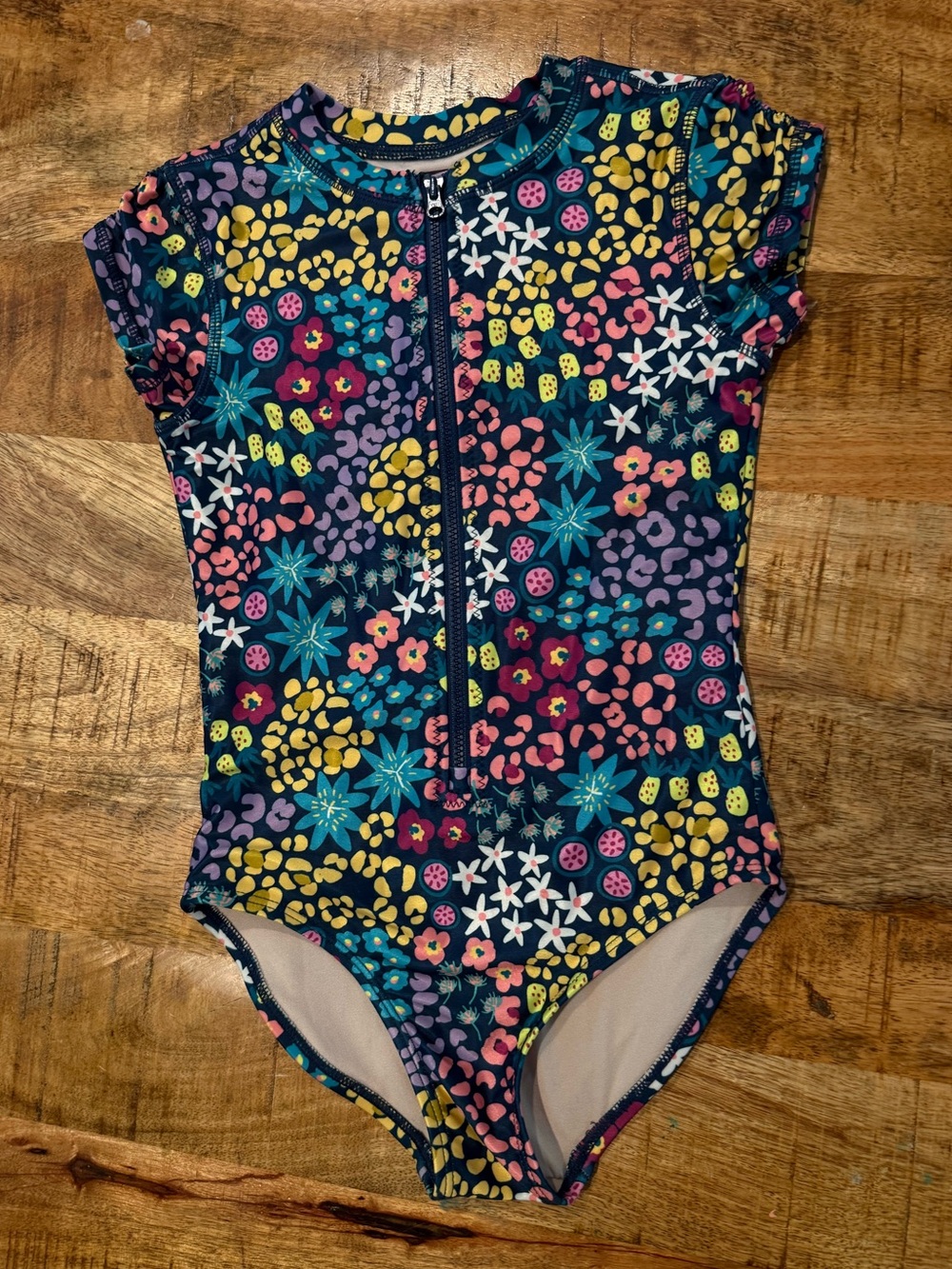 Tea Collection Multi Color Floral One Piece Swimsuit Size 7
